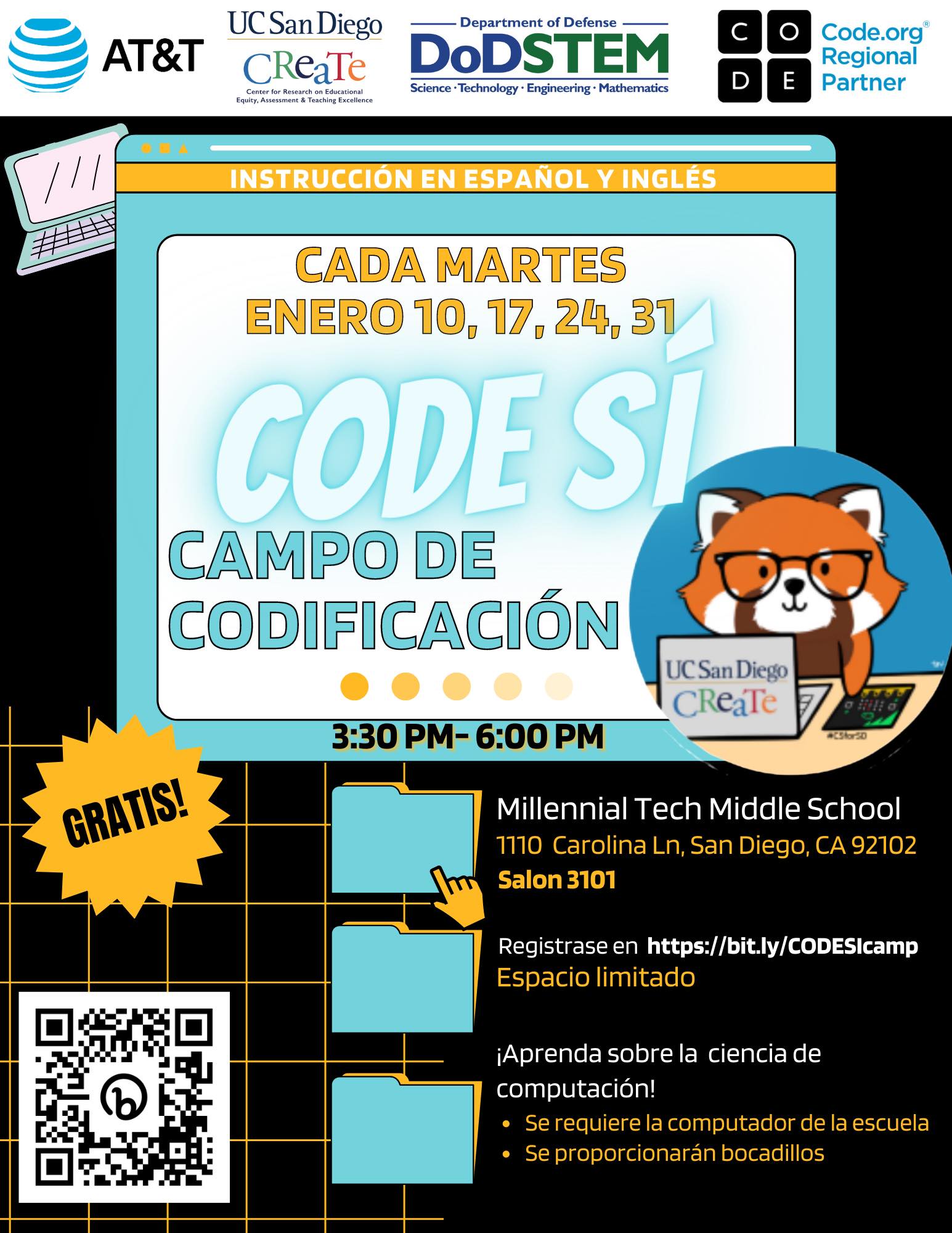 MTM Coding Camp Flyer Spanish